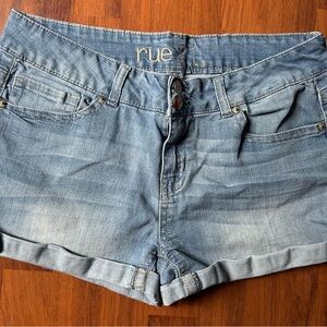 rue21 Light Wash Cuffed Denim Shorts
